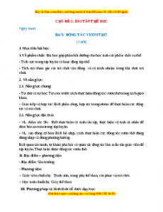 Giáo án GDTC 1 Cánh diều Động tác vươn thở