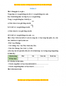Bài tập cuối tuần Toán lớp 3 Tuần 27 Chân trời sáng tạo (có lời giải)