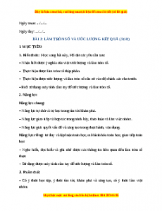 Giáo án Toán 7 Chân trời sáng tạo Bài 3: Làm tròn số và ước lượng kết quả