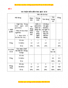 Đề thi cuối kì 2 Ngữ văn 11 năm (Đề 9)