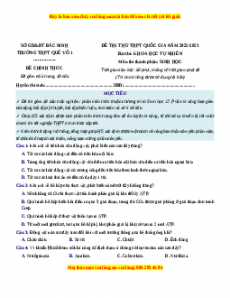 Đề thi thử Sinh học trường Quế Võ - Bắc Ninh lần 1 năm 2023