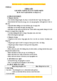 Giáo án Ngày hội rừng xanh (T1+2) Tiếng việt 3 Kết nối tri thức