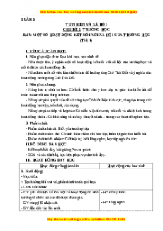 Giáo án Tự nhiên và xã hội 3 Cánh diều Bài 5: Một số hoạt động kết nối với xã hội của trường học