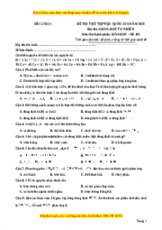 Đề thi THPT Quốc Gia Hóa năm 2023 Beeclass - Đề 2