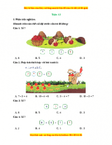 Phiếu bài tập cuối tuần Toán lớp 1 Tuần 13 Kết nối tri thức
