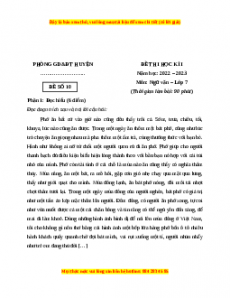 Đề thi giữa kì 1 Ngữ Văn lớp 7 Kết nối tri thức có đáp án (Đề 10)