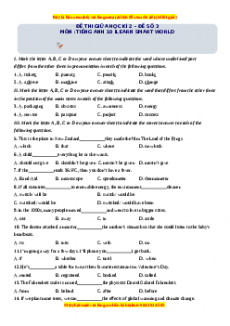 Đề thi giữa kì 2 Tiếng Anh 10 ilearn smart world (Đề 3)
