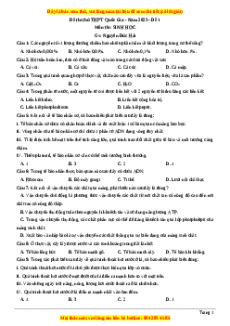Đề thi thử THPT Quốc Gia môn Sinh học có đáp án ( đề 1 ) - thầy Nguyễn Đức Hải