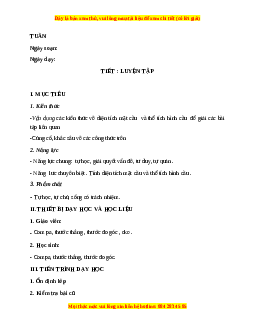 Giáo án Luyện tập trang 126 Toán 9 Học kì 2