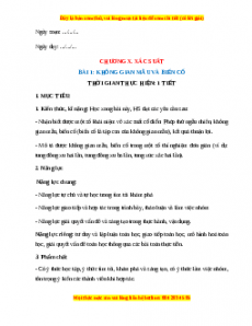 Giáo án Không gian mẫu và biến cố Toán 10 Chân trời sáng tạo