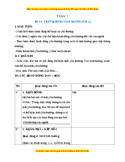 Giáo án HĐTN lớp 1 Tuần 7