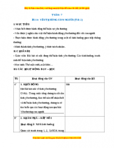 Giáo án HĐTN lớp 1 Tuần 7