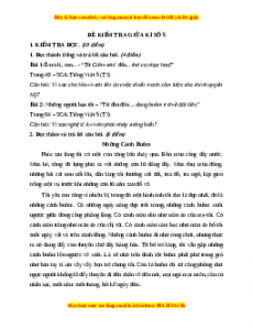 Đề thi giữa kì 1 Tiếng Việt lớp 5 năm 2023 (Đề 5)