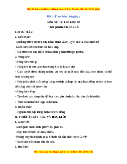 Giáo án Tin học 10 Bài 4 (Cánh diều): Thực hành tổng hợp