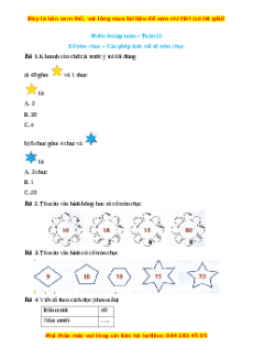 Bài tập cuối tuần Toán lớp 1 Tuần 22 Chân trời sáng tạo (có lời giải)