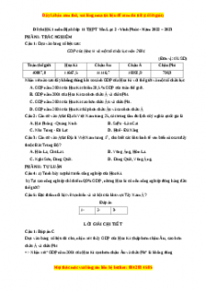 Đề thi học kì 1 Địa lý 11 trường THPT Yên Lạc 2 - Vĩnh Phúc