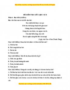 Đề thi giữa kì 2 Ngữ văn 6 Cánh diều (Đề 8)