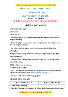 Giáo án Bài 8: Thực hành giữ vệ sinh an toàn trong trường học Tự nhiên và xã hội lớp 3 Chân trời sáng tạo