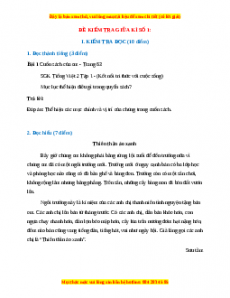 Đề thi giữa kì 1 Tiếng Việt lớp 2 Kết nối tri thức (Đề 1)