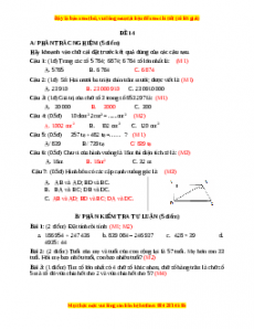Đề thi Toán lớp 4 cuối kì 1 năm 2022 - 2023 (Đề 14)