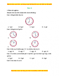 Phiếu bài tập cuối tuần Toán lớp 1 Tuần 32 Kết nối tri thức