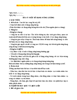 Giáo án Bài 47 KHTN 6 Kết nối tri thức (2024): Một số dạng năng lượng