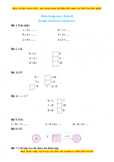 Bài tập cuối tuần Toán lớp 1 Tuần 18 Chân trời sáng tạo (có lời giải)