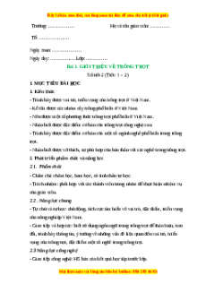 Giáo án Công nghệ 7 Bài 1 (Kết nối tri thức): Giới thiệu về trồng trọt