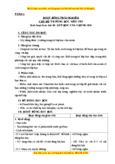 Giáo án HĐTN lớp 3 Tuần 1 Cánh diều:  Lớp học của chúng em