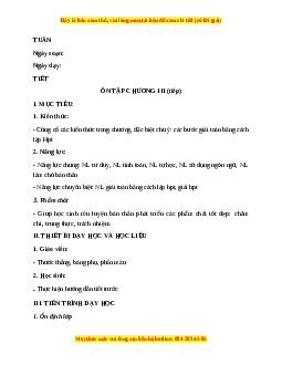 Giáo án Ôn tập chương 3 (Tiếp theo) Toán 9 Học kì 2