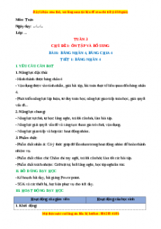 Giáo án Bảng nhân 4, Bảng chia 4 Toán 3 Kết nối tri thức
