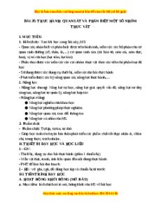 Giáo án Bài 35 KHTN 6 Kết nối tri thức (2024): Thực hành: Quan sát và phân biệt một số nhóm thực vật