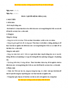 Giáo án Bài 9 Vật lí 10 Chân trời sáng tạo (2024): Chuyển động nén