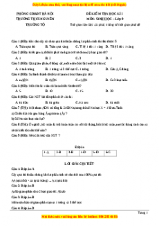 Đề thi học kì 1 Sinh học 9 năm 2023 trường THCS Nguyễn Trường Tộ - Hà Nội