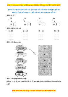 Bài tập cuối tuần Toán lớp 1 Tuần 26 Kết nối tri thức (có lời giải)