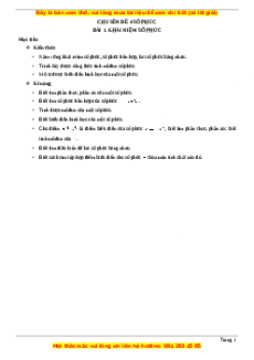 Chuyên đề Giải tích 12 năm 2023 - Chủ đề: Số phức