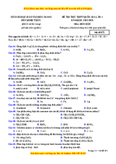 Đề thi thử Hóa học Sở Bắc Giang lần 1 năm 2023