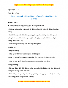 Giáo án Quan hệ giữa đường vuông góc và đường xiên Toán 7 Kết nối tri thức