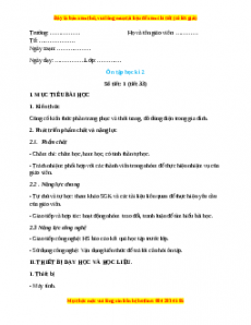 Giáo án Công nghệ 6 Ôn tập học kì 2 (Cánh diều)