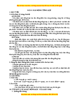 Giáo án Vật lí 12 Bài 5: Tổng hợp hai dao động điều hòa cùng phương, cùng tần số. Phương pháp Fre-Nen