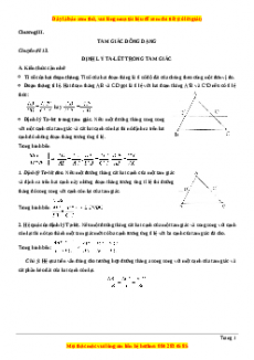 Phát triển tư duy sáng tạo Giải Toán 8 Hình học - Chương 3: Tam giác đồng dạng