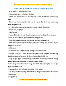 Giáo án TNXH 1 Chân trời sáng tạo Em chăm sóc và bảo vệ cây trồng