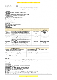 Giáo án Unit 11: Travelling in the future Tiếng Anh 7 Global success