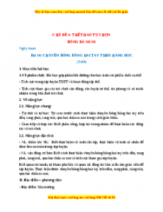 Giáo án GDTC 1 Cánh diều Chuyền bóng bằng hai tay theo hàng dọc
