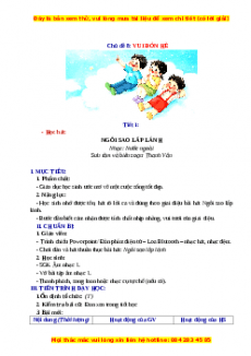 Giáo án Âm nhạc 1 Kết nối tri thức Vui đón hè