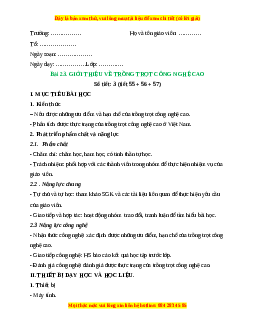 Giáo án Công nghệ 10 (Kết nối tri thức) Bài 23: Giới thiệu về trồng trọt công nghệ cao