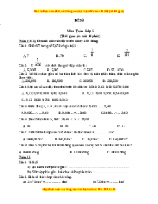 Bộ đề thi Toán 5 học kì 1 năm 2022 - 2023 - Đề 3