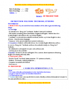 Giáo án Unit 1: Hobbies Tiếng Anh 7 Global success