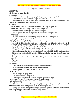 Giáo án Vật lí 12 Bài 10: Đặc trưng vật lí