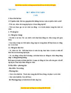 Giáo án GDTC 1 Cánh diều Động tác chân